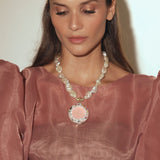 Rose Quartz Orbit Pendant Necklace