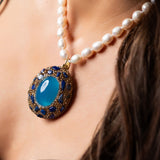 Sybil Turquoise Opal Stone Pendant Necklace