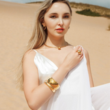 Gold Casie Choker Necklace styled with a minimalist outfit for a modern look.