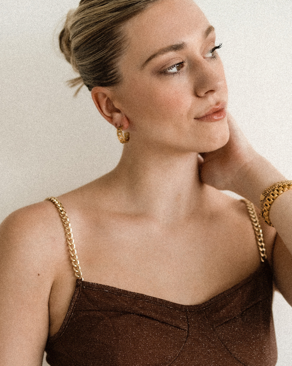 Second front view of Kalani Earrings emphasizing statement hoop design.