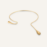 Leila Choker in 18k gold coating displayed flat against a beige background.