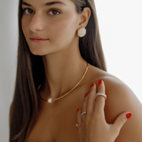Side view of Loreli Choker styled with swimwear, versatile and sleek.