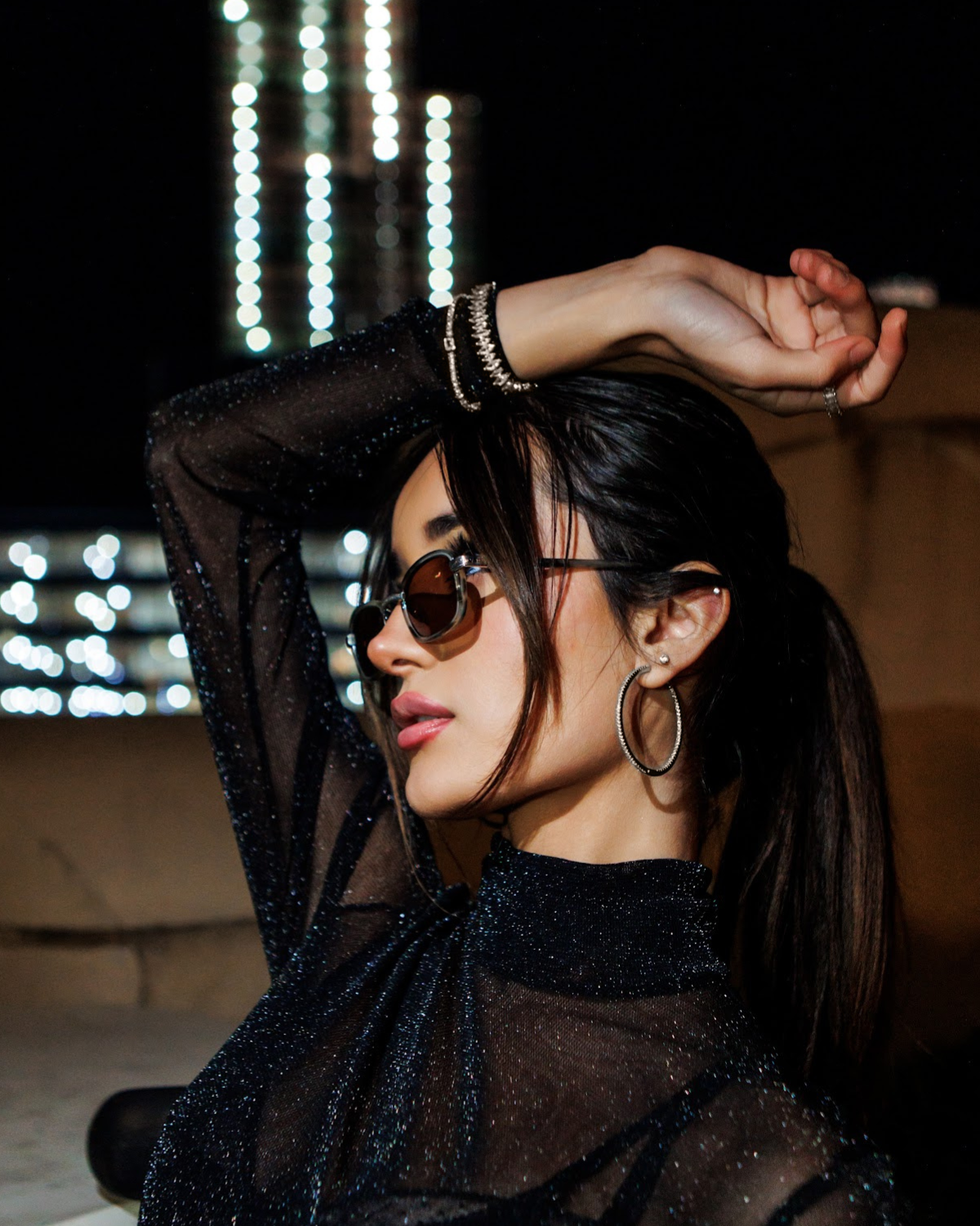 Naomi Bracelet styled with a minimal daily outfit for a subtle elegant look.