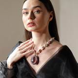Lira Amethyst Cateseye Necklace