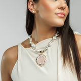 Rose Quartz Orbit Pendant Necklace