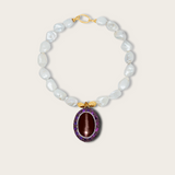 Lira Amethyst Cateseye Necklace