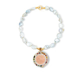 Rose Quartz Orbit Pendant Necklace