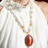 Solana Scarlet Catseye Necklace