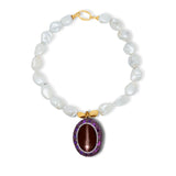 Lira Amethyst Cateseye Necklace