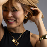 Tiger Eye Heart Earrings, Tiger Eye Stud Earrings, Heart Stud Earrings, Brass Heart Earrings, Brass Earrings, Statement Stud Earrings, Women's Earrings, Tiger Eye Jewelry, Heart Jewelry, Sculptural Earrings, Modern Jewelry, Everyday Statement Earrings, Gold Heart Earrings, Contemporary Earrings, Natural Tiger Eye Earrings, Fashion Earrings for Women, Heart Statement Earrings, VIEA Earrings, VIEA Jewelry