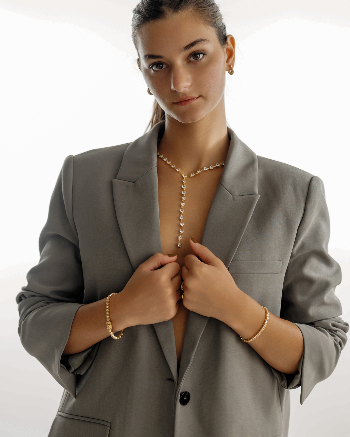 Bold styling with the Andra Bracelet, highlighting its sparkling octagonal zirconia stones.
