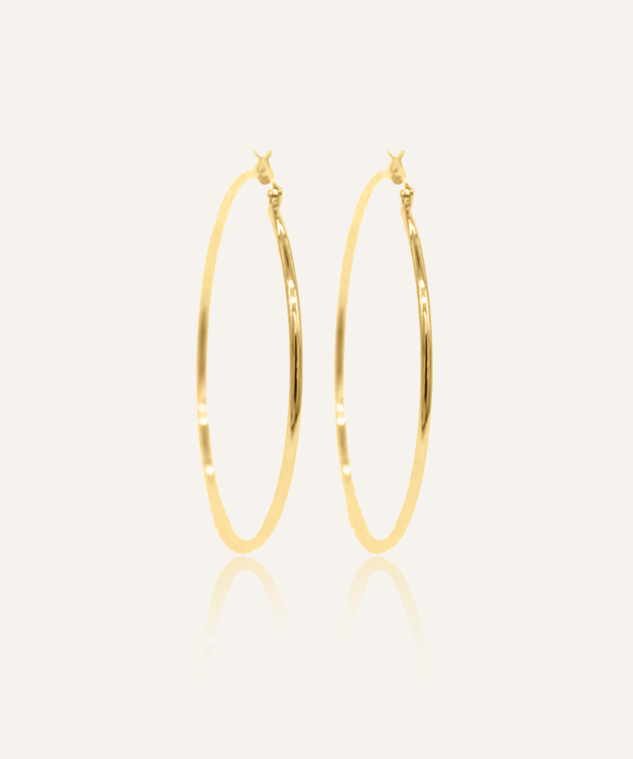 Casia gold hoop earrings with classic minimal design.