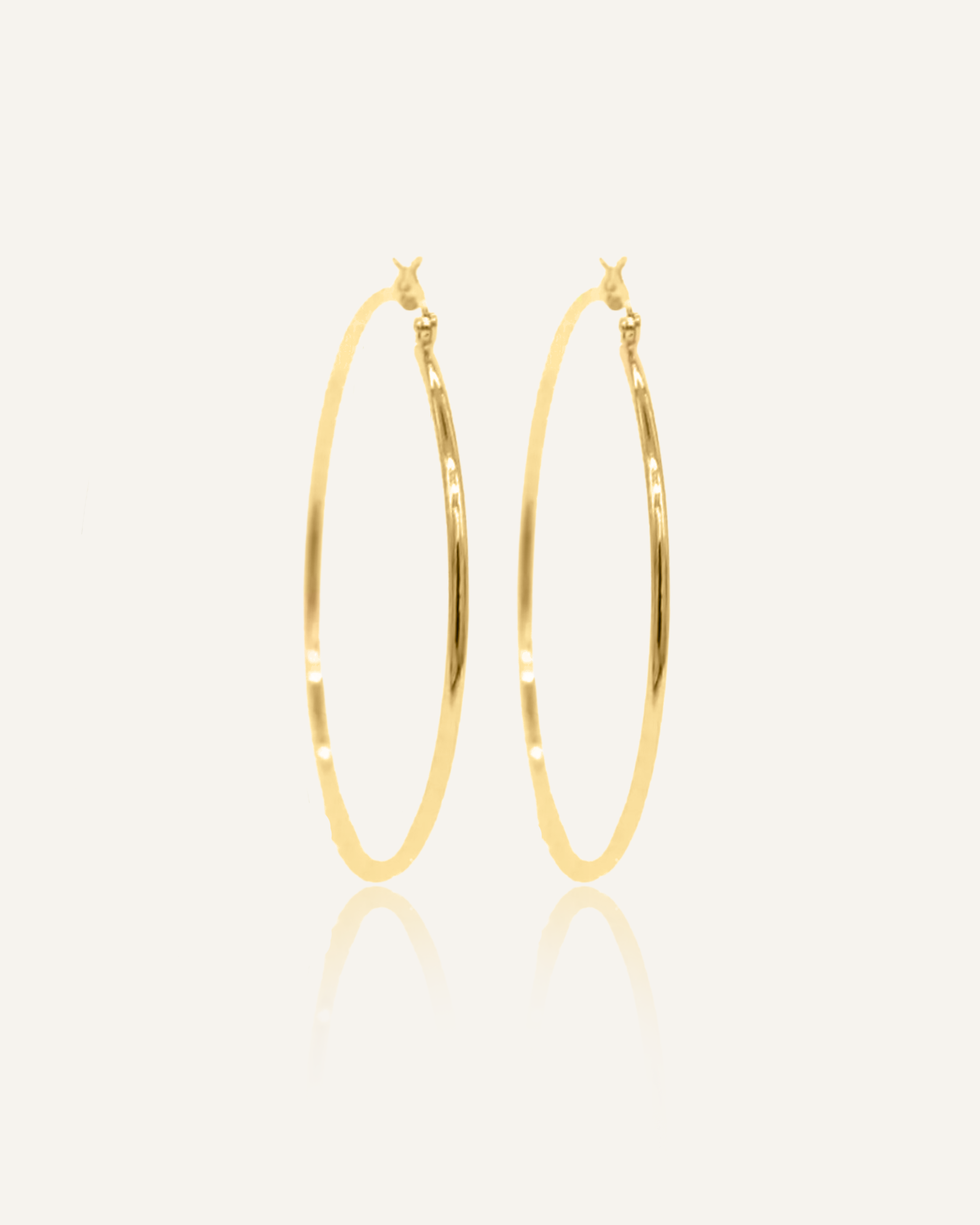 Casia gold hoop earrings with classic minimal design.