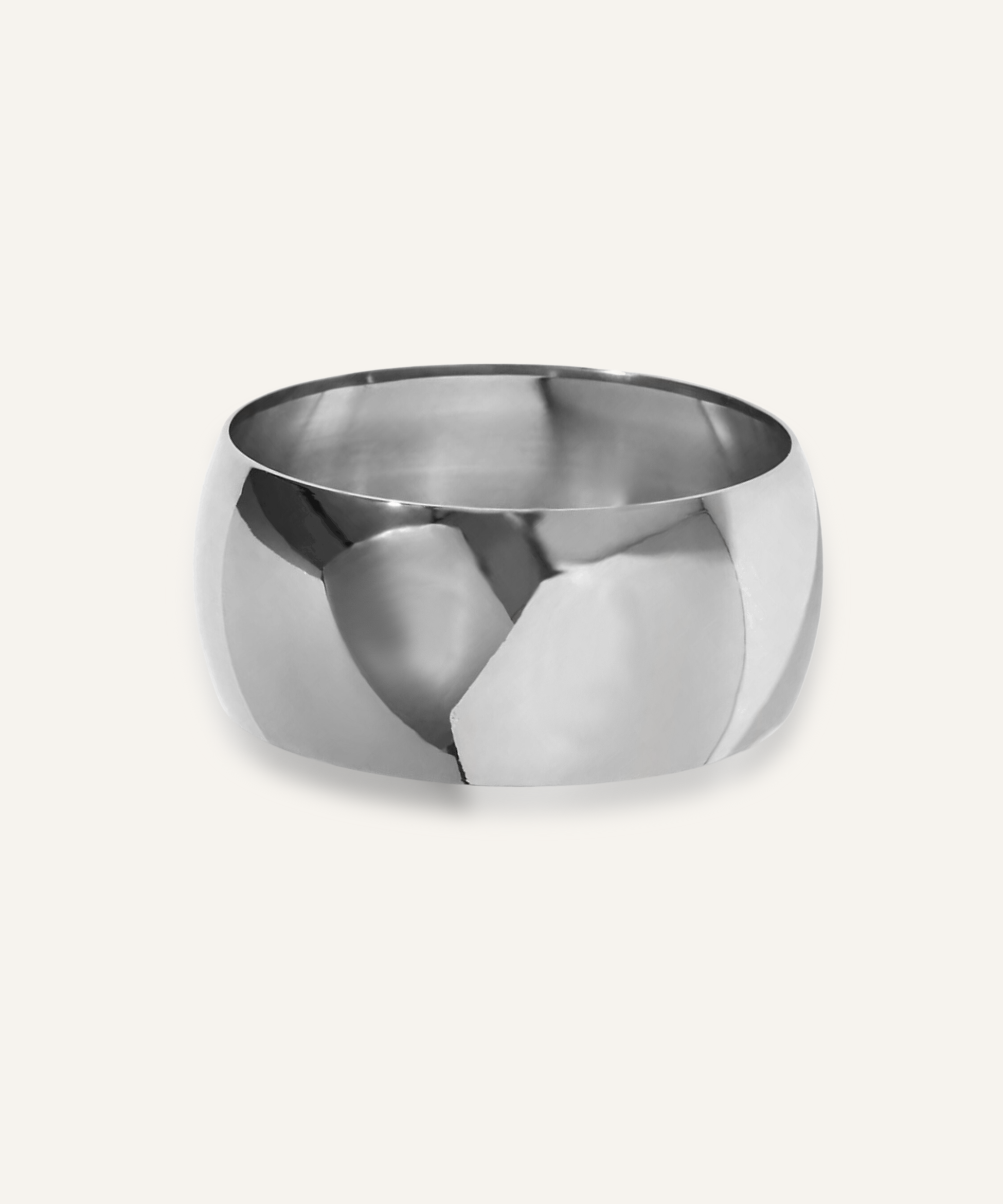 18k silver Dany Cuff bangle displayed flat against a white background.