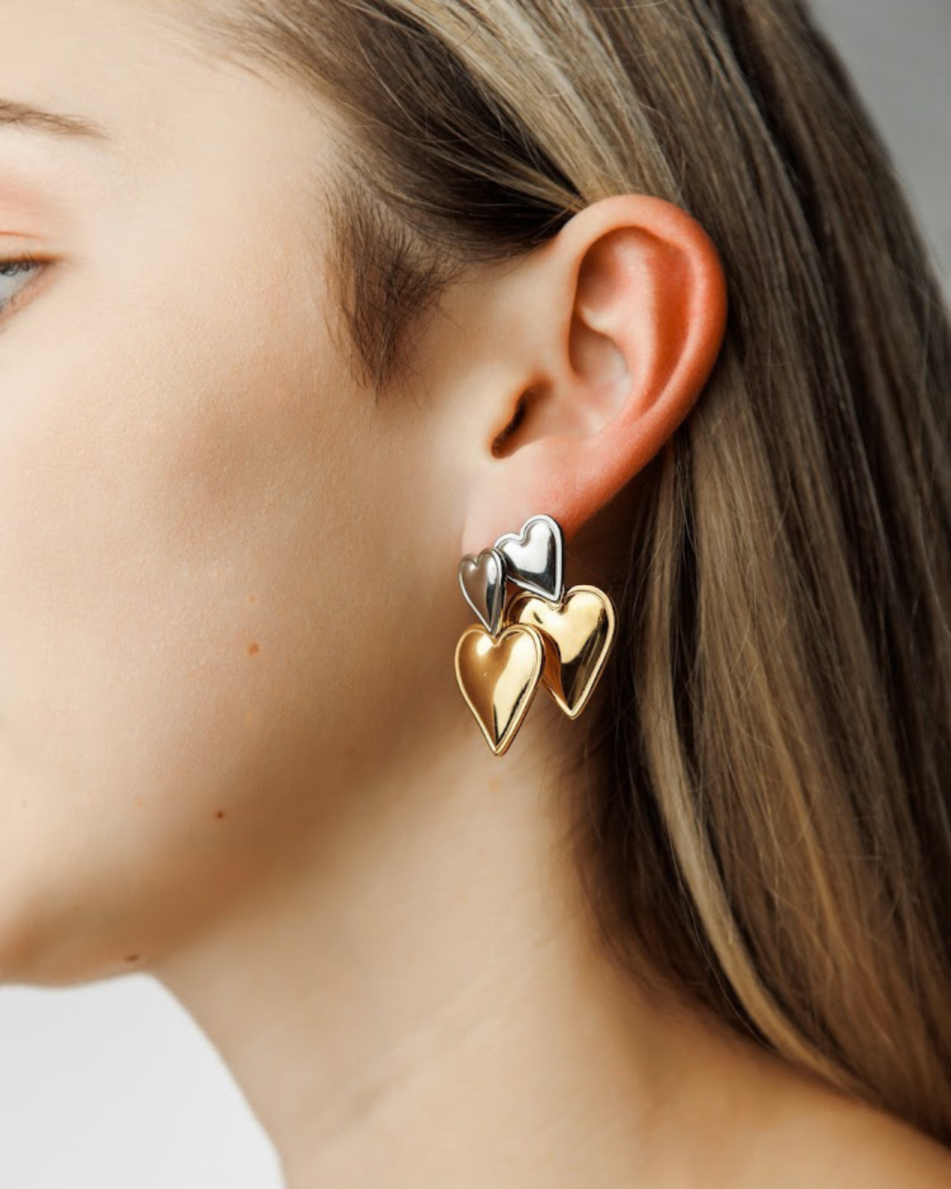 Giselle Earrings styled with a casual outfit, adding a romantic accent.