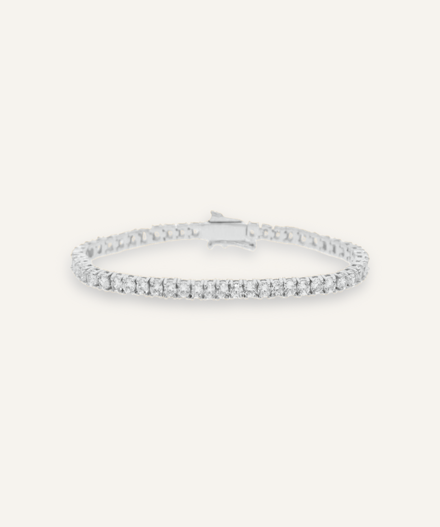  Silver version of the Kiera Bracelet with zirconia accents.