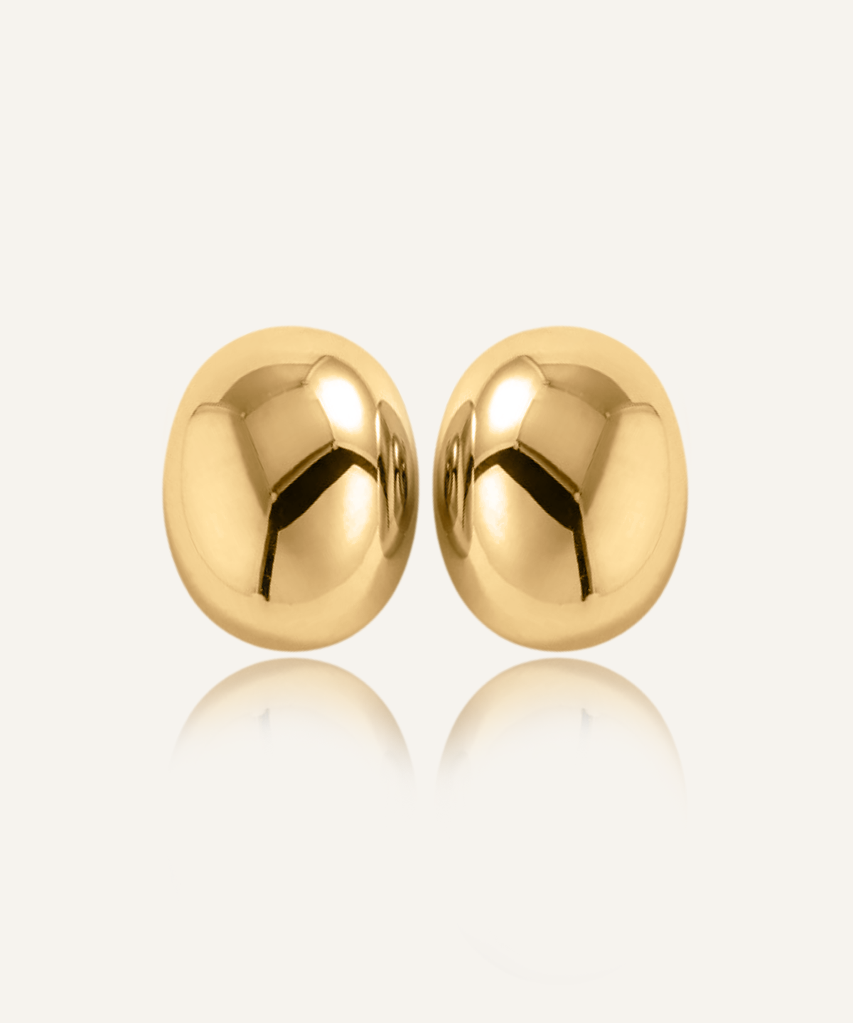 Product image of Leigh Earrings in 18k gold with a bold dome design.