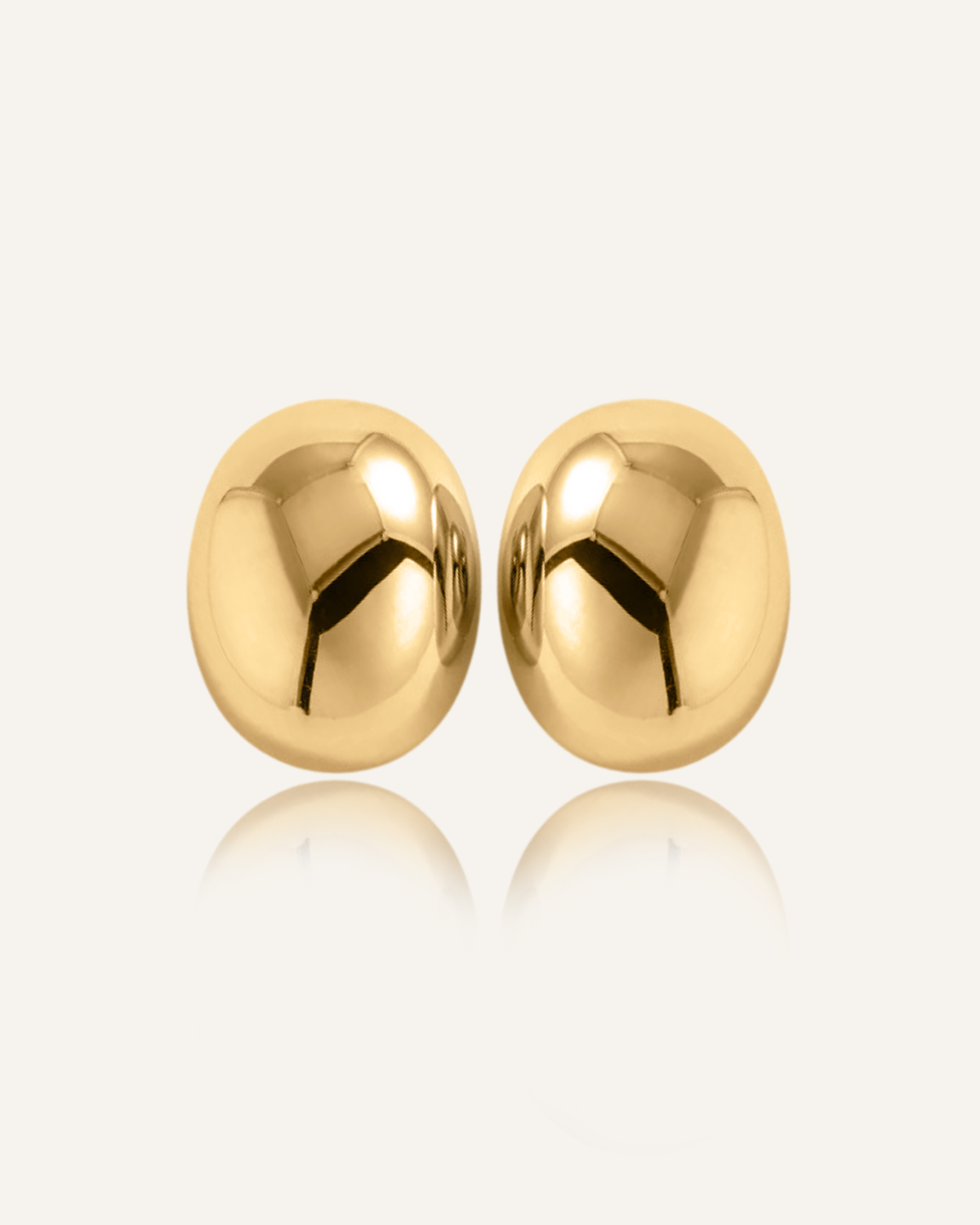 Product image of Leigh Earrings in 18k gold with a bold dome design.