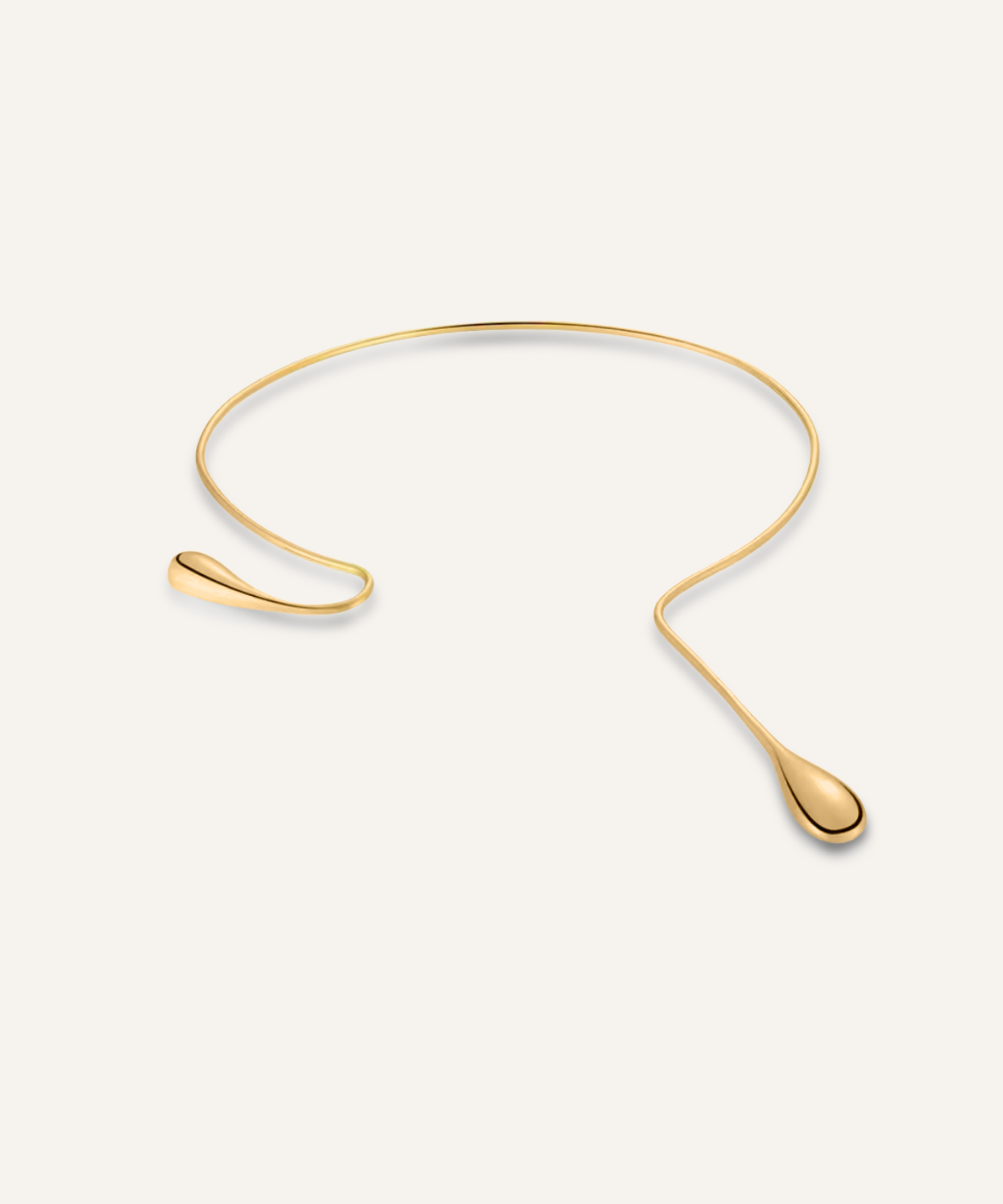 Leila Choker in 18k gold coating displayed flat against a beige background.