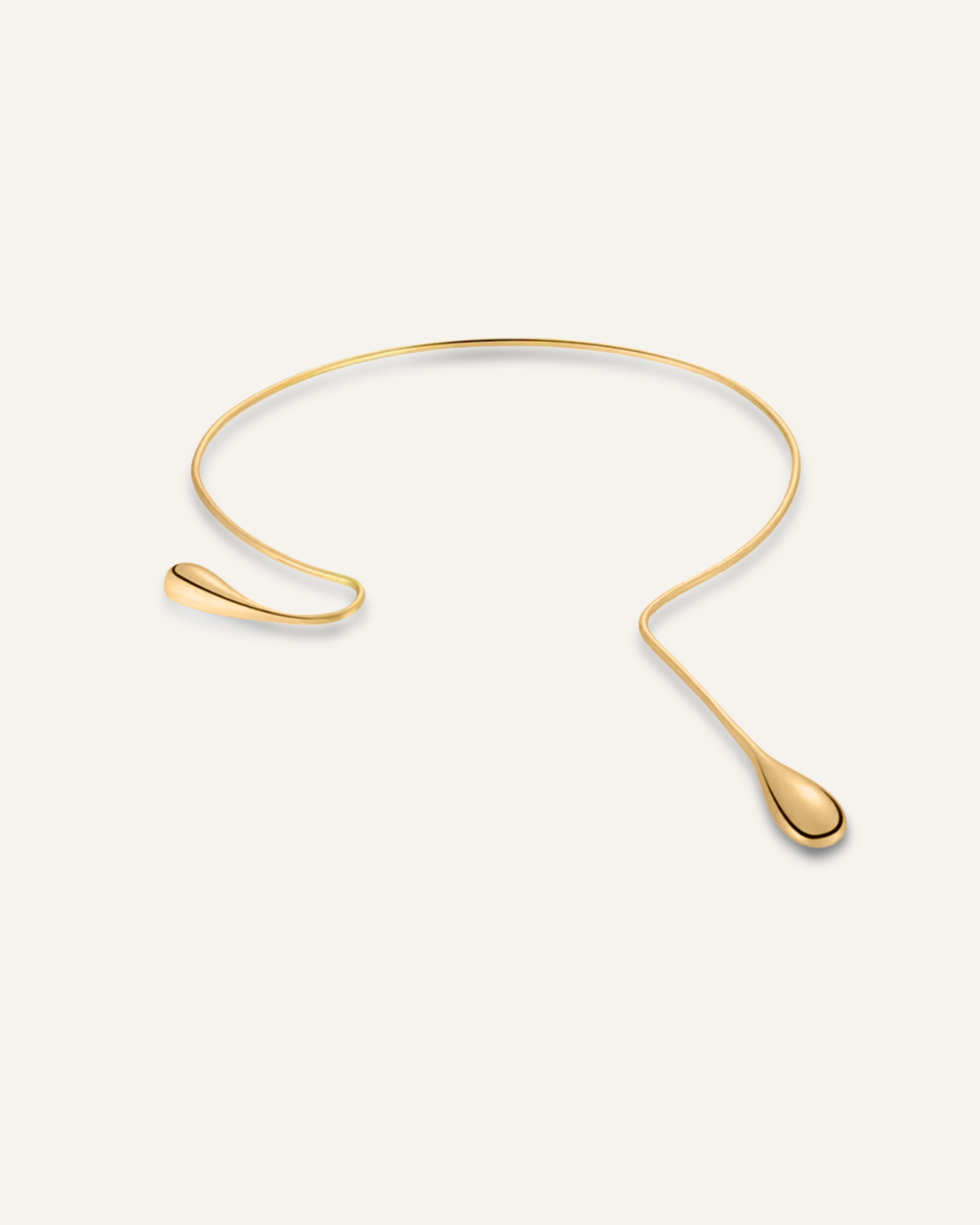 Leila Choker in 18k gold coating displayed flat against a beige background.