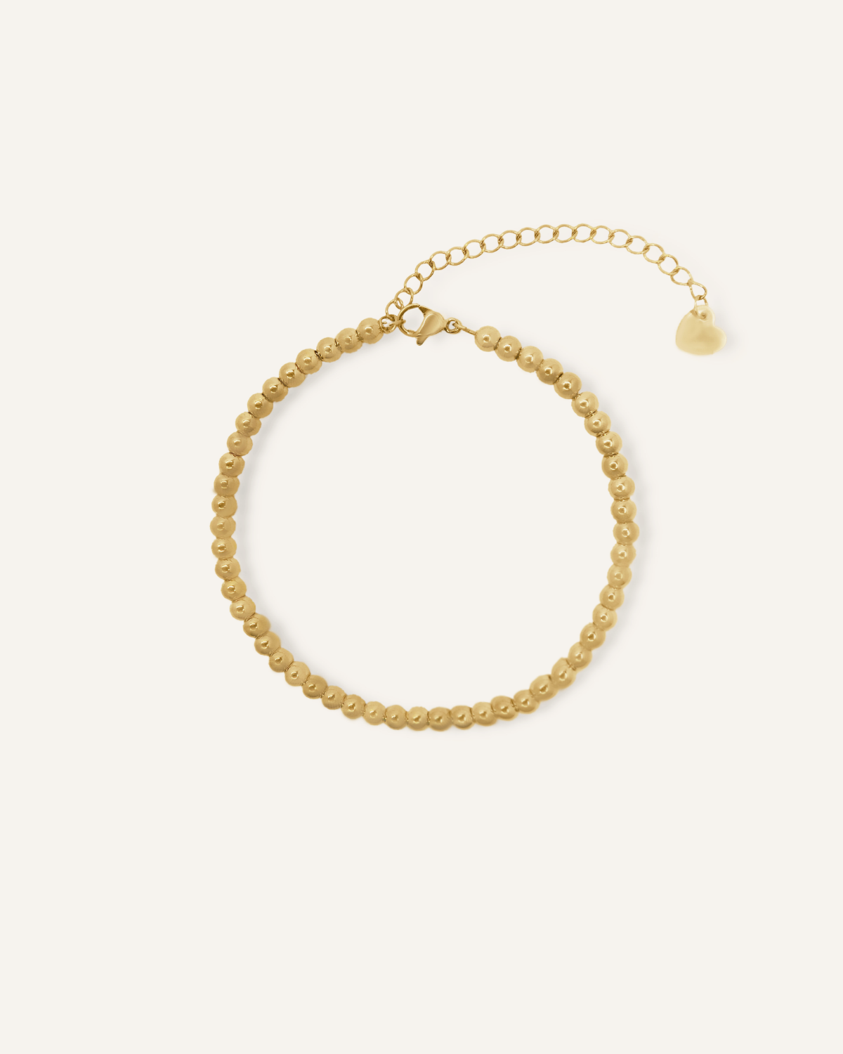 Aspyn Bracelet featuring 18k gold-coated ball chain with adjustable lobster clasp.