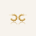 Celeste Earrings with vintage-inspired twisted 18k gold-coated hoops.