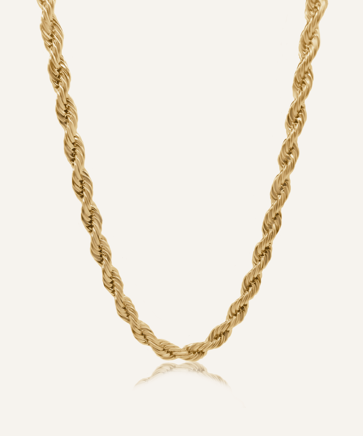 Fiona Necklace featuring 18k gold coated stainless steel rope chain.
