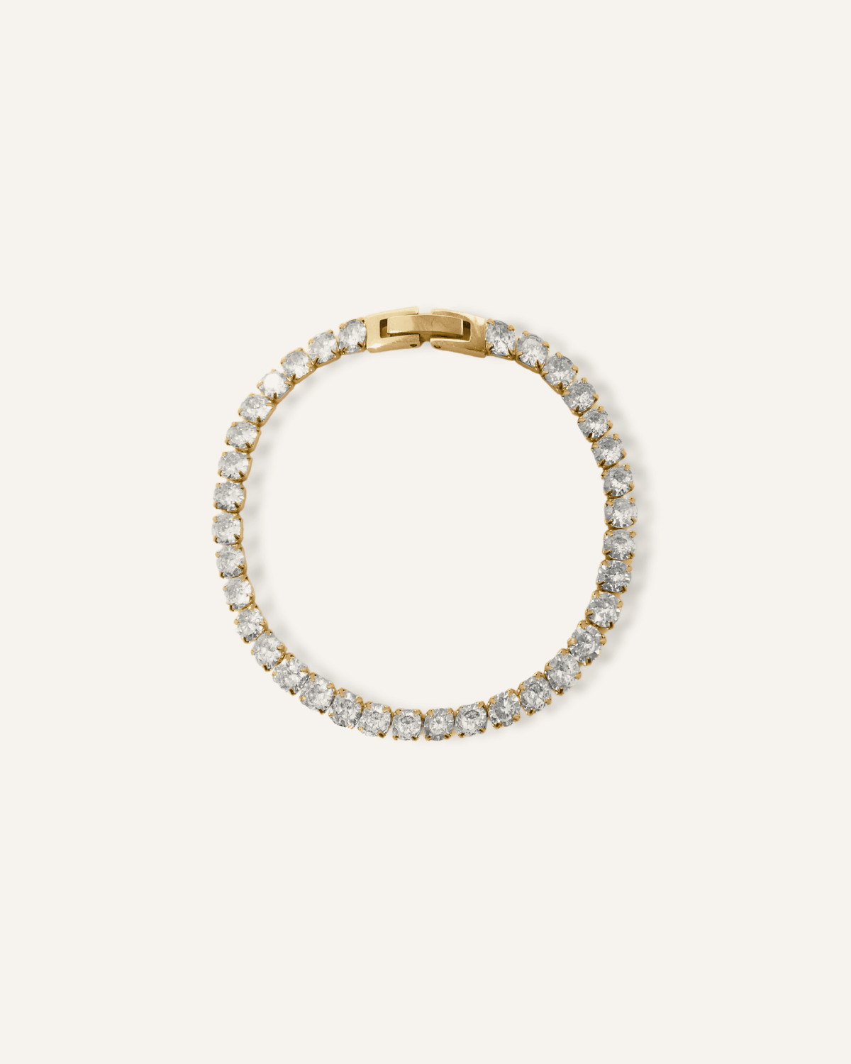 Isabel Bracelet with chunky pavé white zirconia on 18k gold.