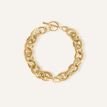 Peyton Bracelet in 18k gold featuring bold oval links in a fashion-forward design.