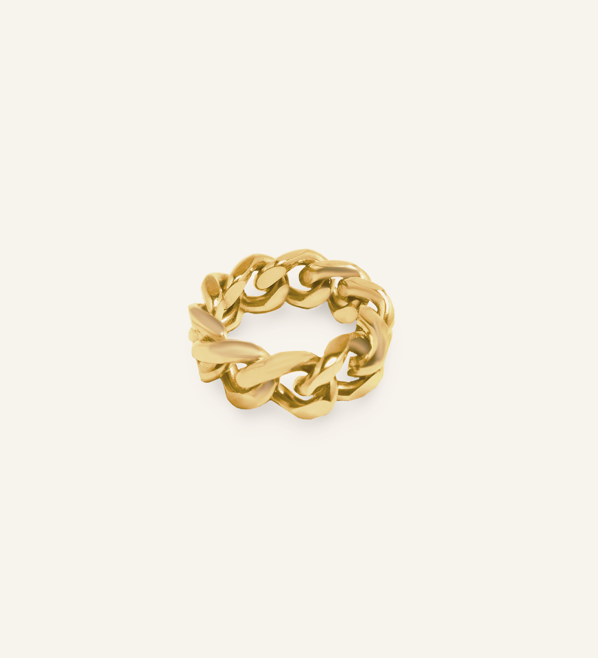 Sage Ring product shot featuring bold 18k gold-coated stainless steel.