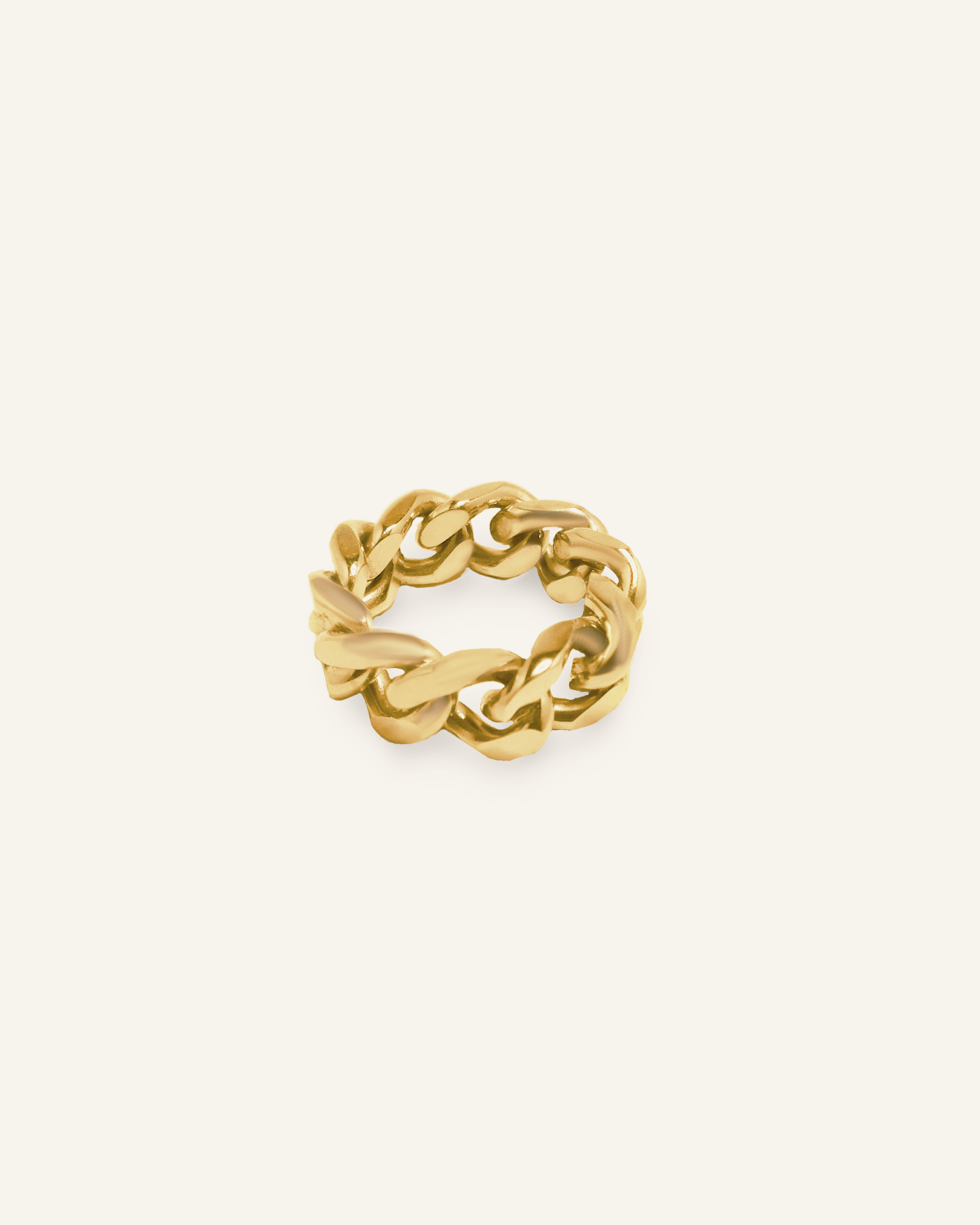 Sage Ring product shot featuring bold 18k gold-coated stainless steel.
